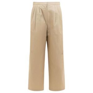 THE LOOM Pleated Wide Leg Trousers Women Beige Pants